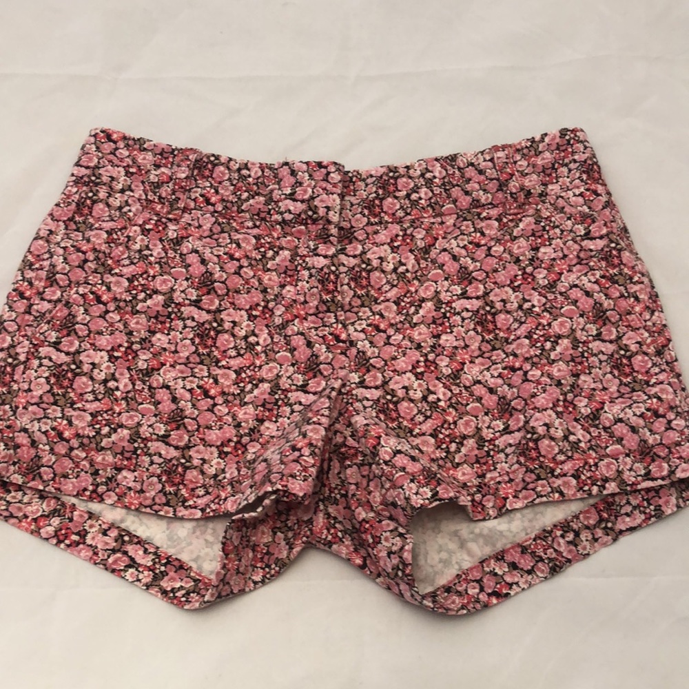 J.Crew Floral print 100% cotton chino shorts sz 00 - Picture 2 of 8